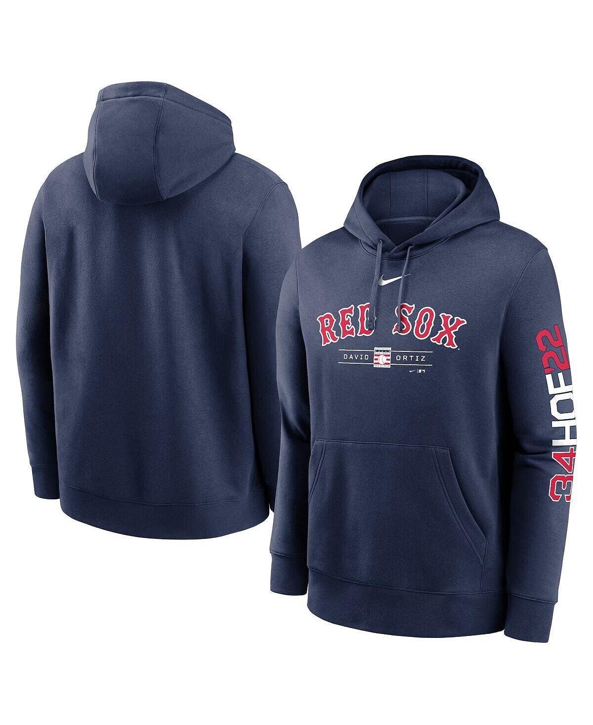 

Мужская толстовка с капюшоном david ortiz navy boston red sox 2022 hall of fame inductee pullover Nike, синий