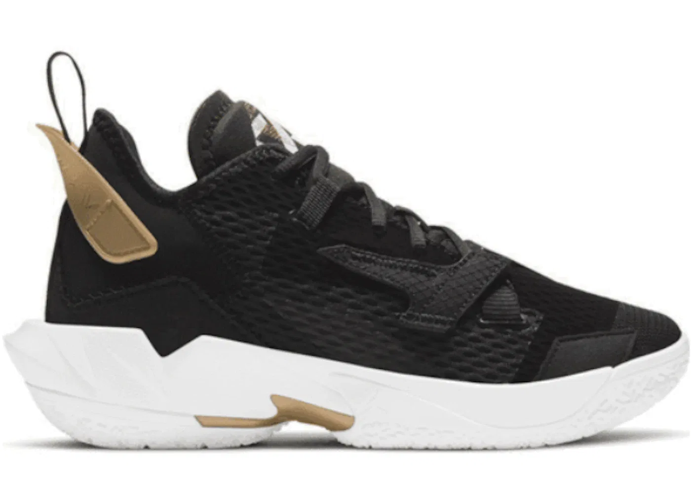 Детские кроссовки для мальчиков баскетбольные Jordan Why Not Zer0.4 Jordan, Black/White-Metallic Gold