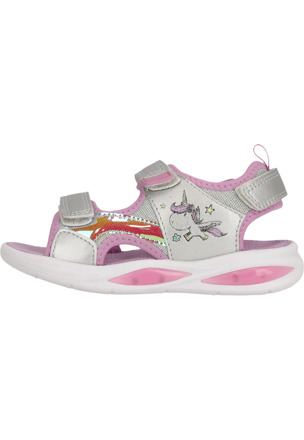 Детские сандалии с принтом Wiggy Zigzag, Silver / Zartes Rosa