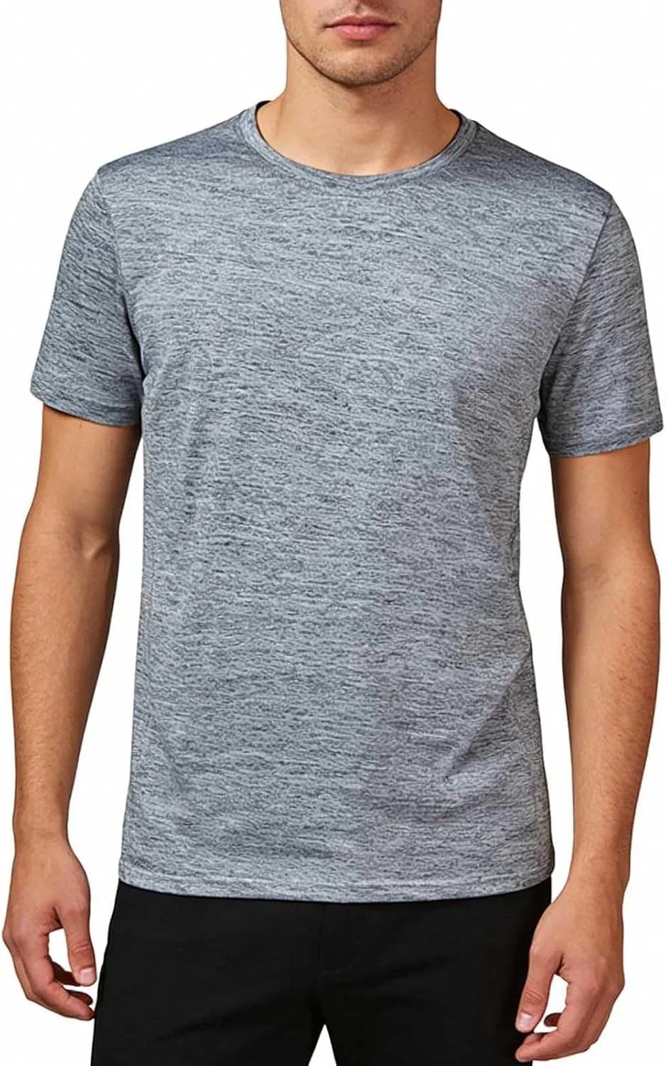 Футболка мужская с коротким рукавом, Slim Fit, быстросохнущая, дышащая, серая — фото 2
