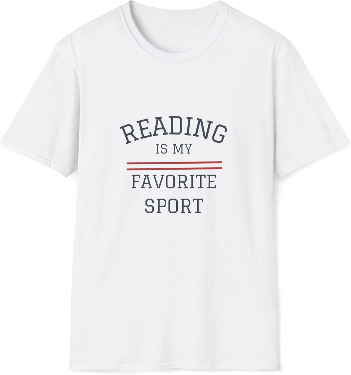 Футболка с принтом Reading is My Favorite Sport Gildan 64000, White — фото 2