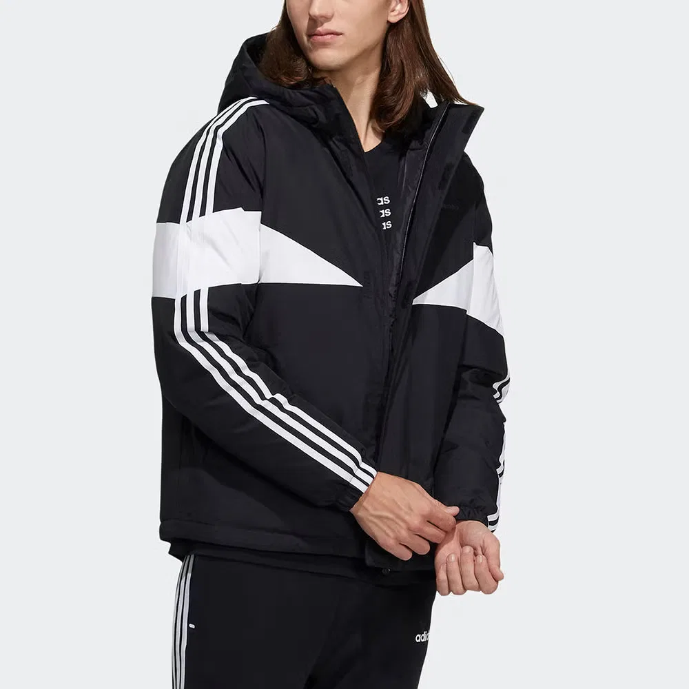 Куртка с капюшоном на пуху Adidas, черная — фото 4
