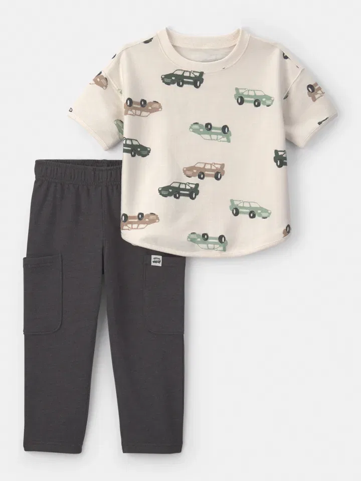 Комплект одежды с принтом 2tlg. Outfit Carter'S, бежевый