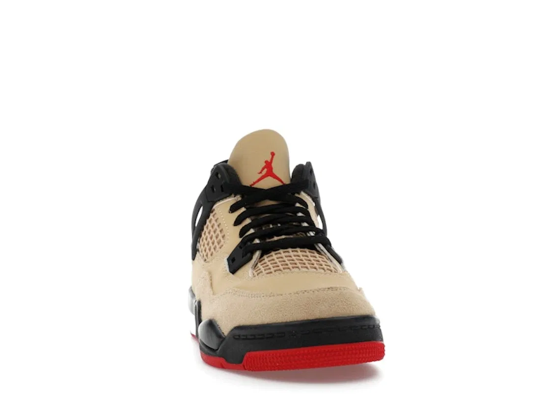Детские кроссовки с цветовой гаммой Jordan 4 Retro, Fire Red/Sesame/White/Starfish — фото 2
