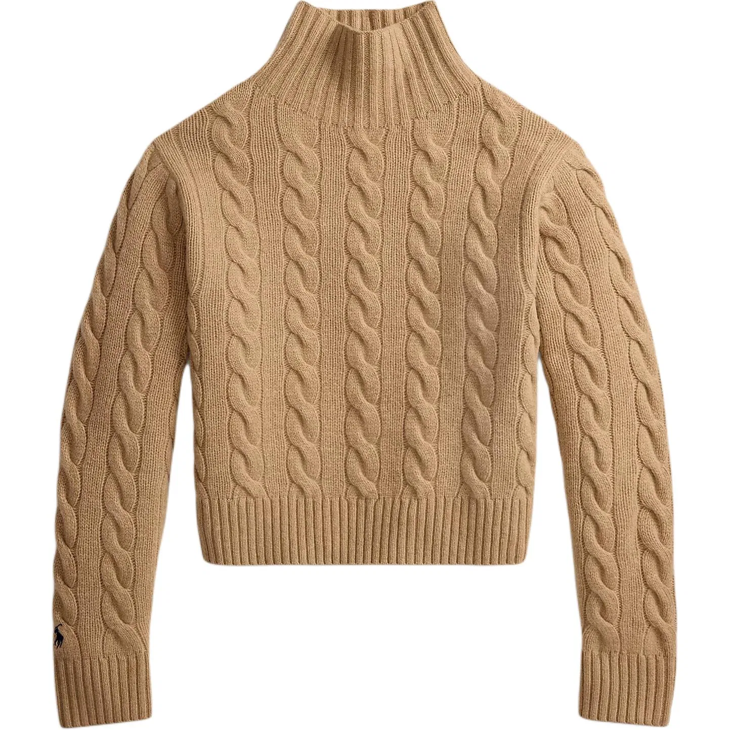 Женский свитер с воротником-хомутом Camel Mixed Color Polo Ralph Lauren