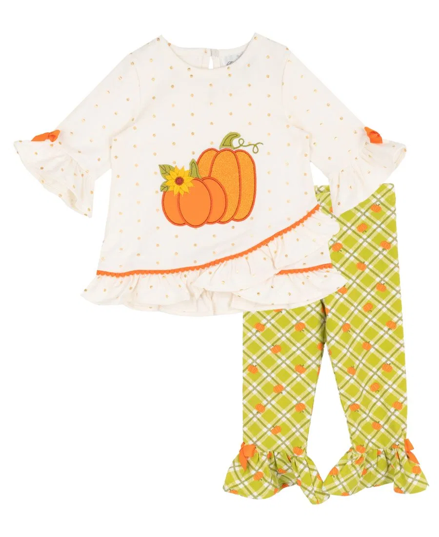 Комплект из топа и леггинсов с принтом Baby Girls' Printed Top and Leggings, 2-Piece Set Rare Editions, Ivory/Yellow — фото 2