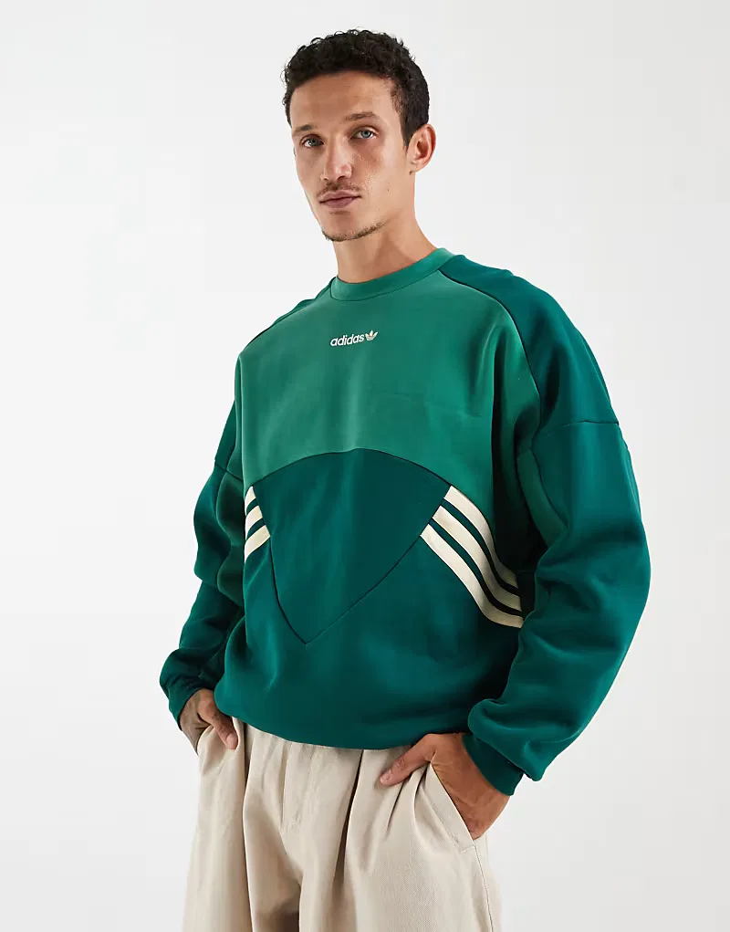 Толстовка Adidas Originals Munich 93 с круглым вырезом, колледжский зеленый