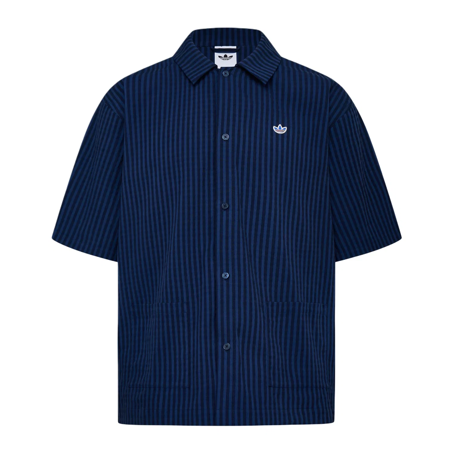Рубашка с воротником, темно-синяя, Adidas Originals, Dark Indigo/Uniform Blue