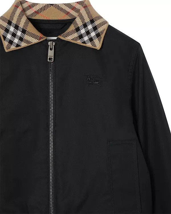 Детский жакет-бомбер для девочек Hayfield Bomber Jacket Burberry, Navy Black — фото 2