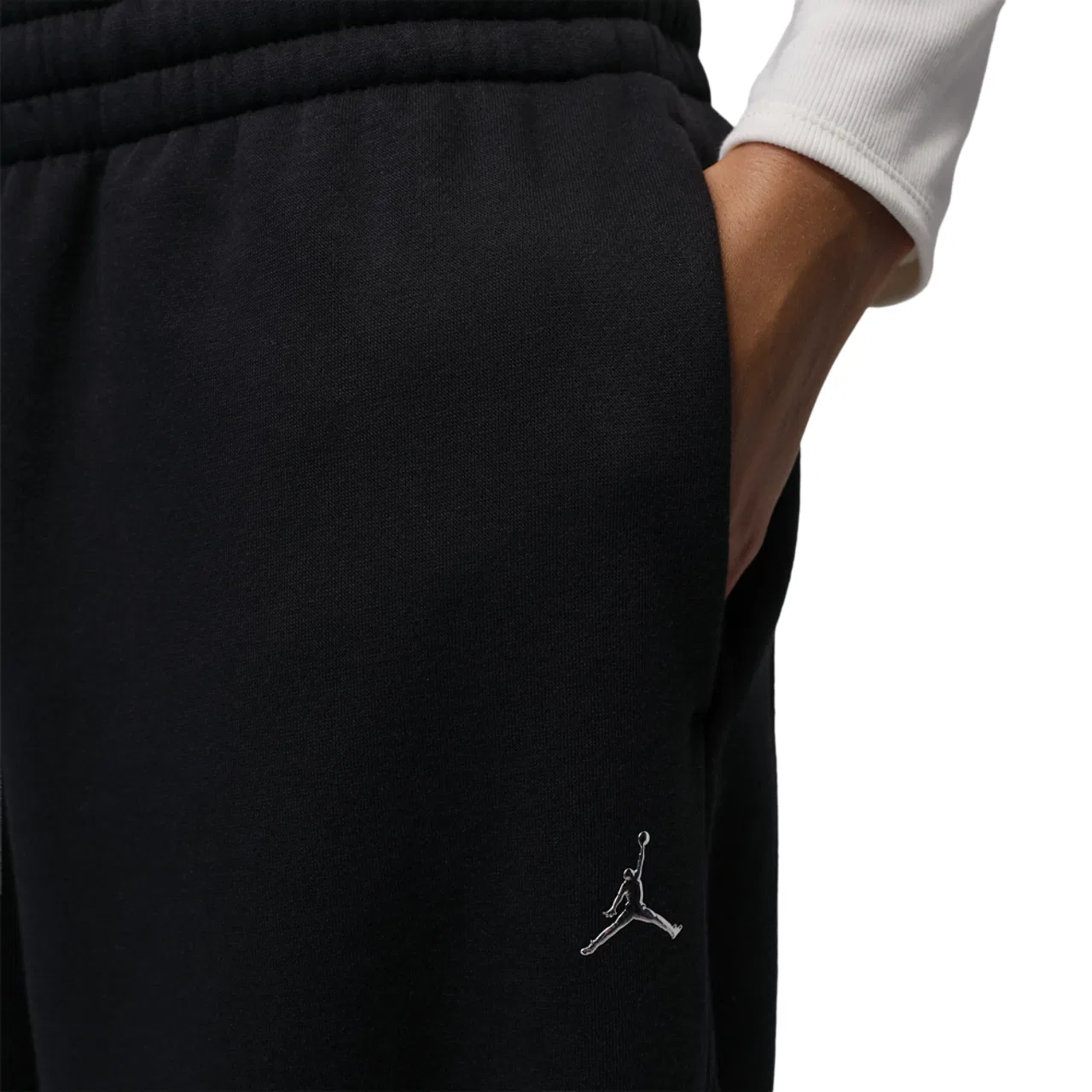 Женские брюки с широкой штаниной из футера Jordan Brooklyn Fleece, Black — фото 4