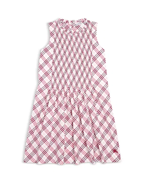 Детское платье для девочек без рукавов Yvette Check Burberry, Aubergine