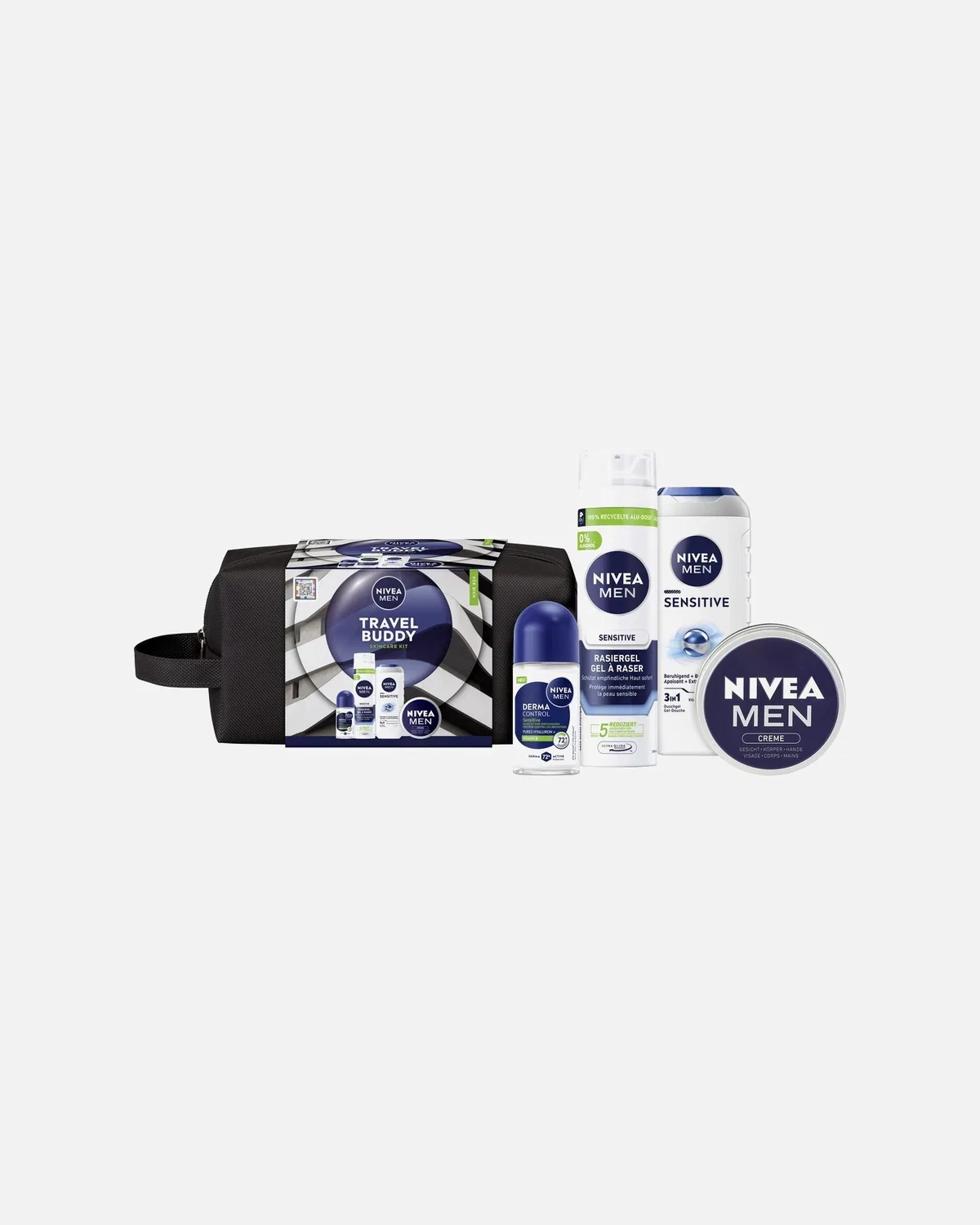 Подарочный набор для ухода за телом Nivea Men Travel Buddy, Gesichtspflege Creme 75 Ml + Deo Spray 150 Ml + Duschgel 250 Ml
