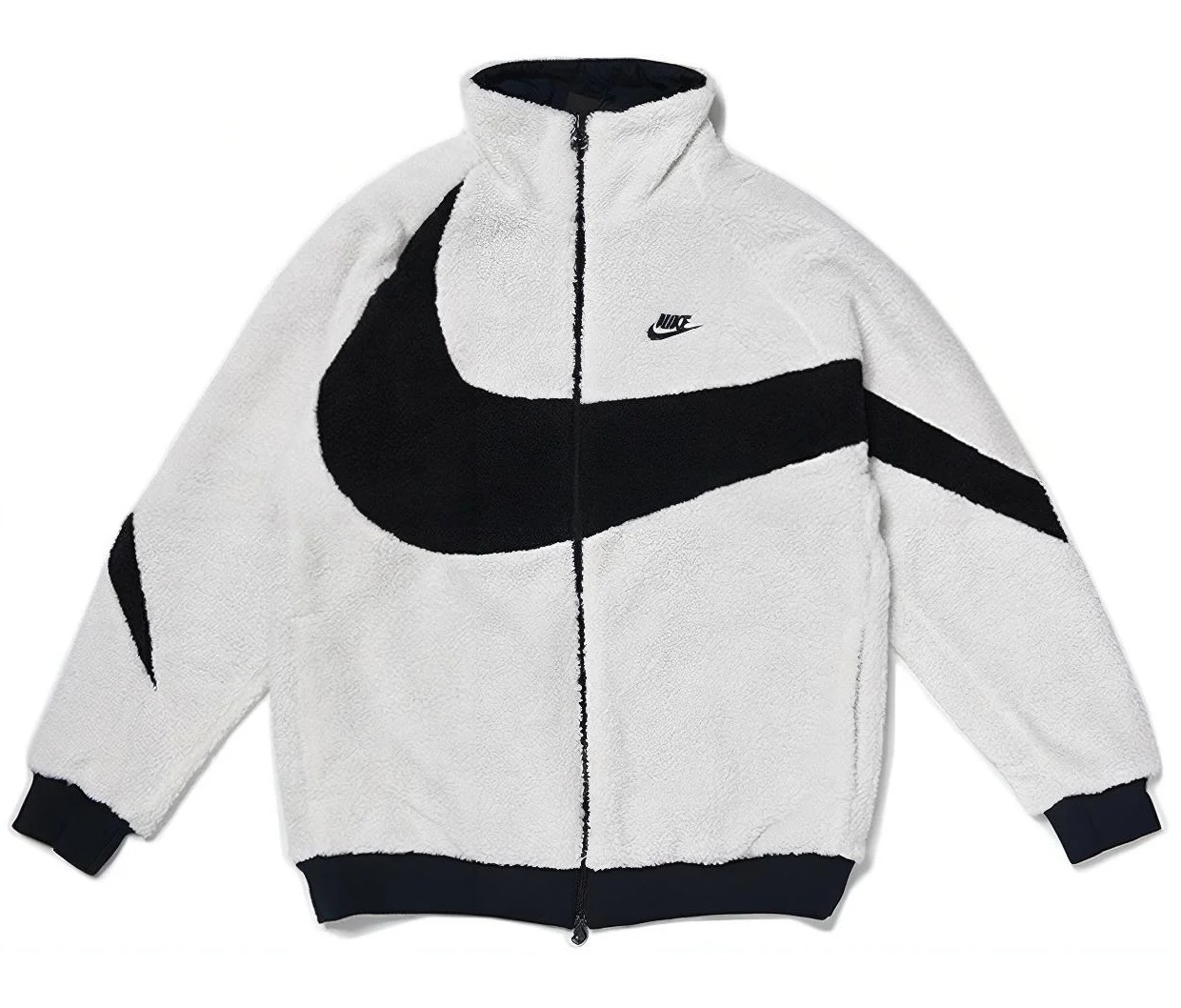

Куртка-боа двусторонняя Nike Big Swoosh Reversible, белый/черный