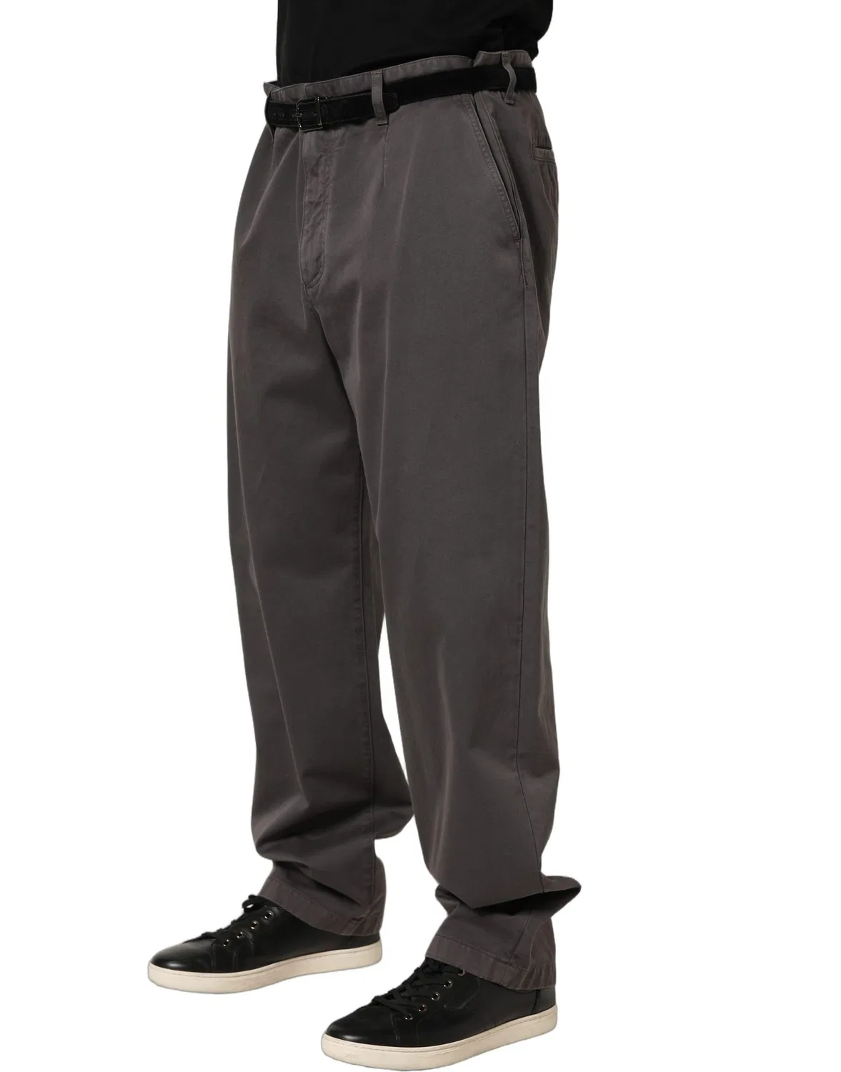 Мужские брюки прямые с логотипом Chino Pants Dolce & Gabbana, Dark Gray — фото 3