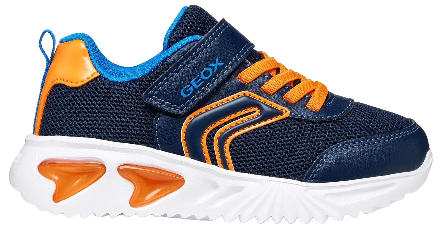 Детские кроссовки для мальчиков с подсветкой J Assister Boy C Geox, Navy Orange — фото 2