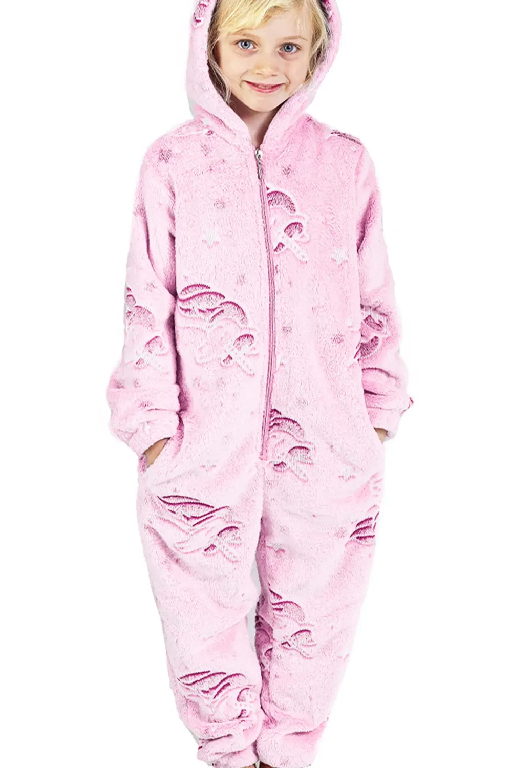 Детский комбинезон для девочек со светящимся в темноте принтом Citycomfort, Pink