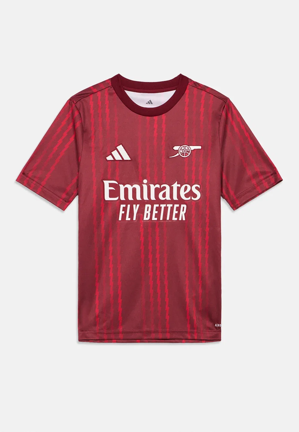 Детская футбольная футболка унисекс «Арсенал» перед матчем Adidas Performance, Team Coll Burgundy/Pure Ruby — фото 3