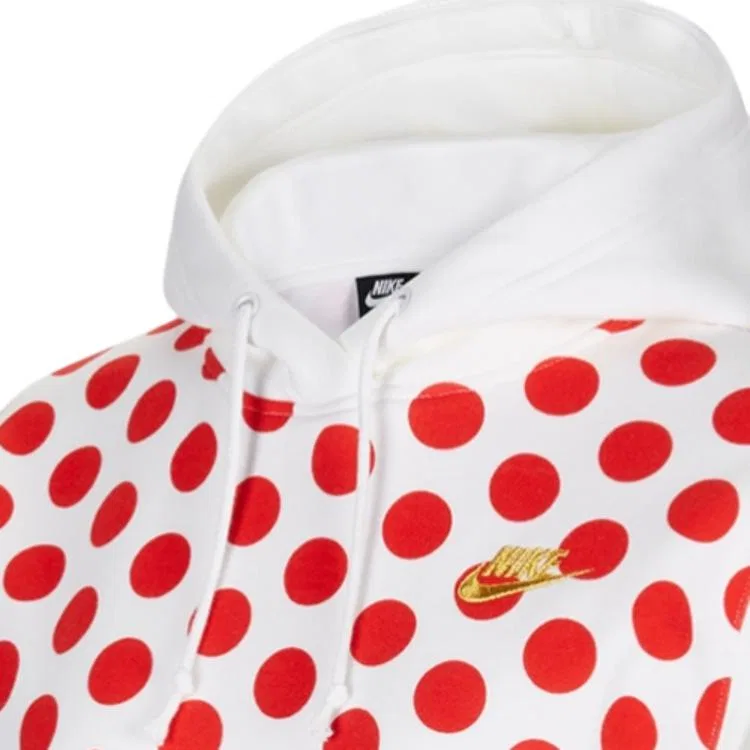 Женский свитшот с капюшоном с принтом в горошек Nike Sportswear Essentials, Red White — фото 3