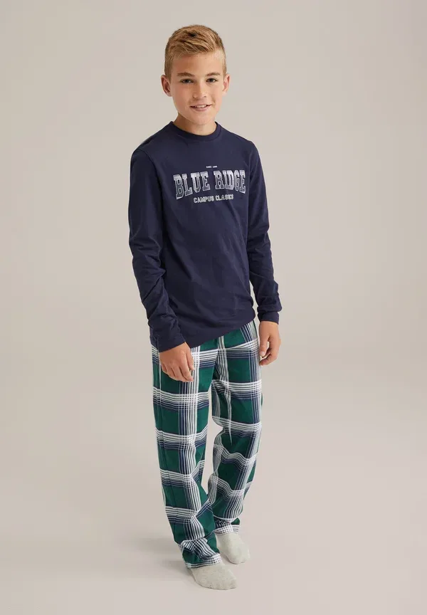 Пижамный комплект из хлопка Blue ridge set We Fashion, dark blue, темно-синий