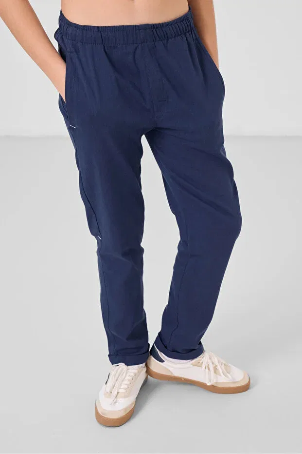 Детские брюки для мальчиков из хлопка Tommy Life, Navy Blue — фото 3