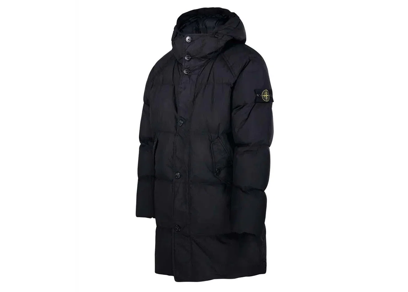 Мужская куртка-пуховик с принтом Stone Island, Black — фото 2