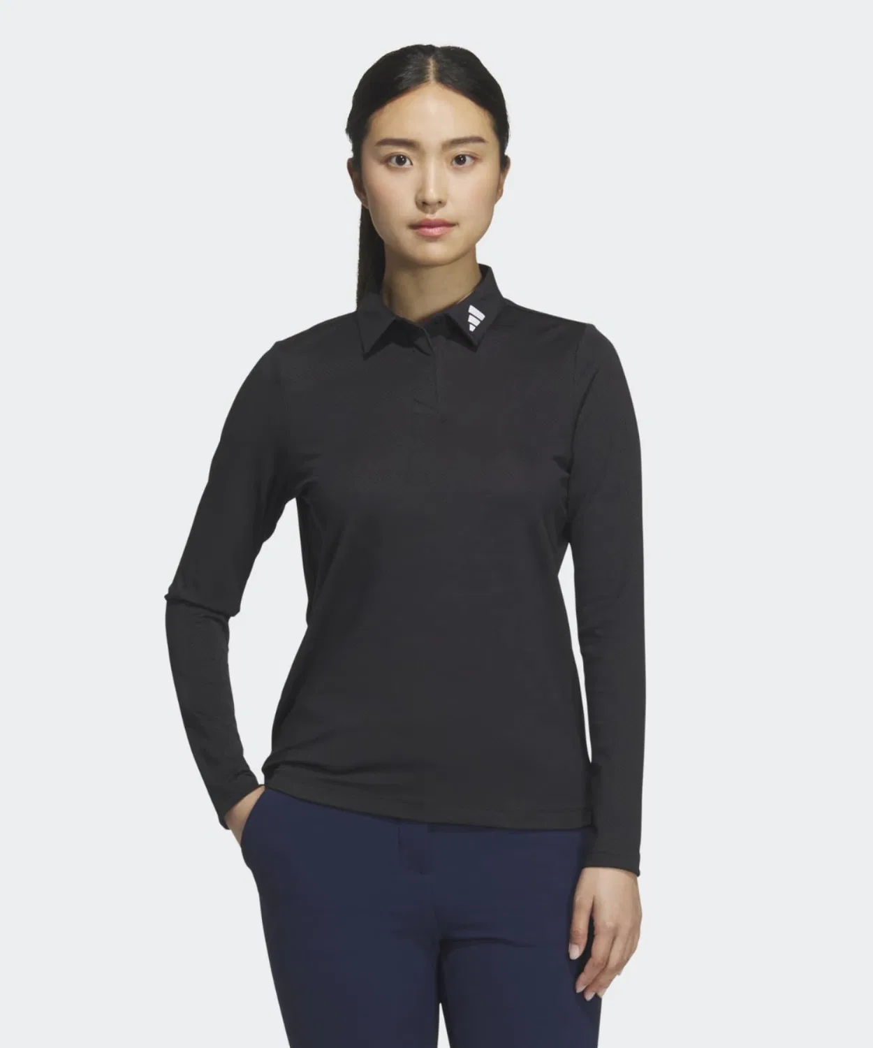 Женское поло для гольфа с длинным рукавомAdidas, Black