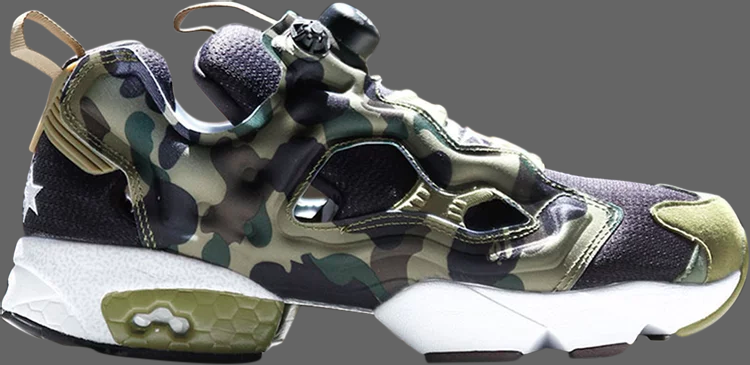 Кроссовки a bathing ape x mita x instapump fury og 'black earth' Reebok, черный - фото