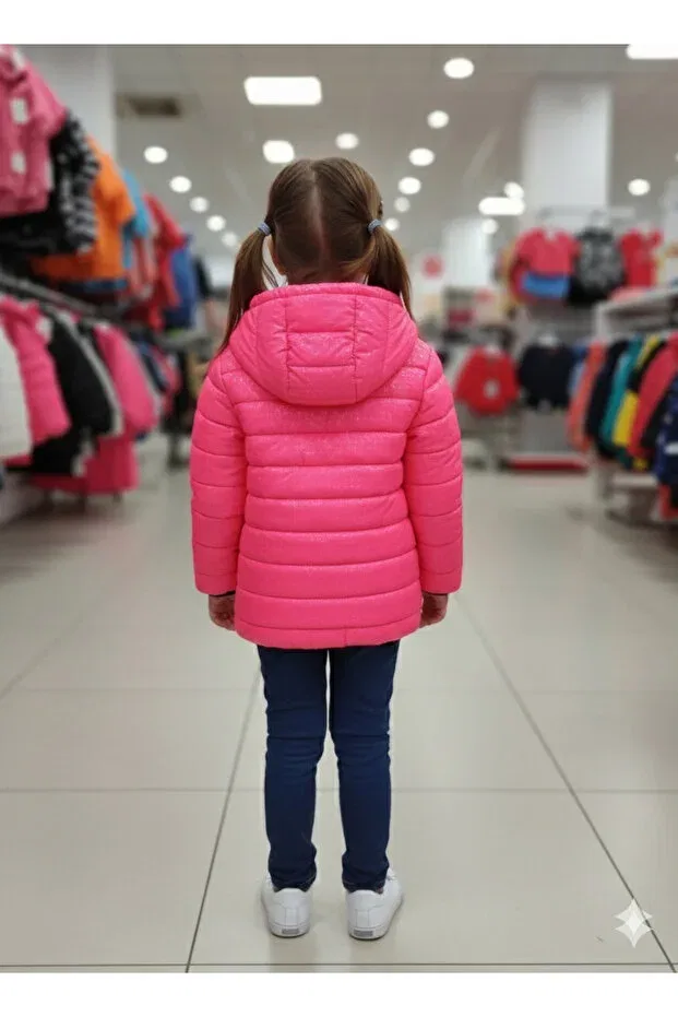 Детское пальто для девочек с капюшоном водонепроницаемое Dublino Kids, Pink — фото 2