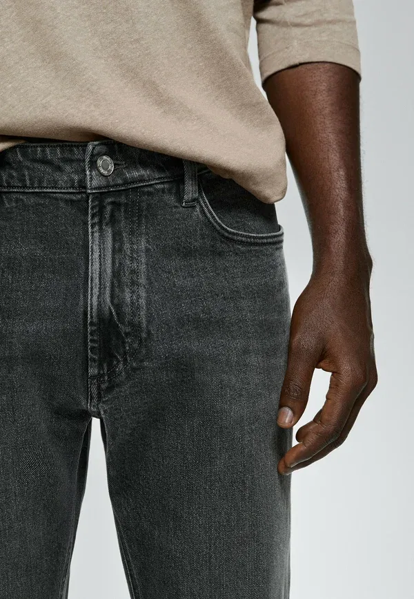 Джинсы прямого кроя Slim fit jeans Massimo Dutti, серый — фото 4
