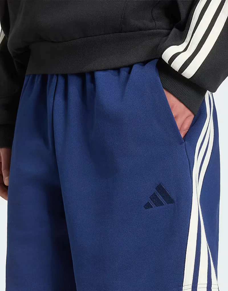 Шорты Kit 3-Stripes Adidas Performance, темно-синий бежевый — фото 3