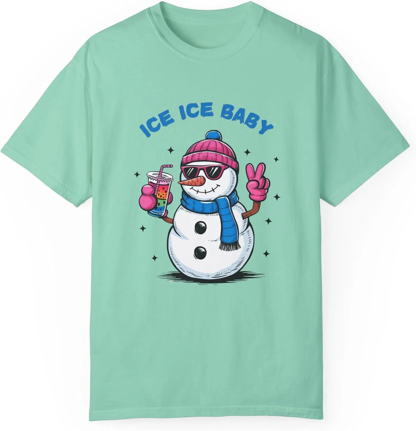 Футболка с принтом Ice Ice Baby Comfort Colors, Island Reef
