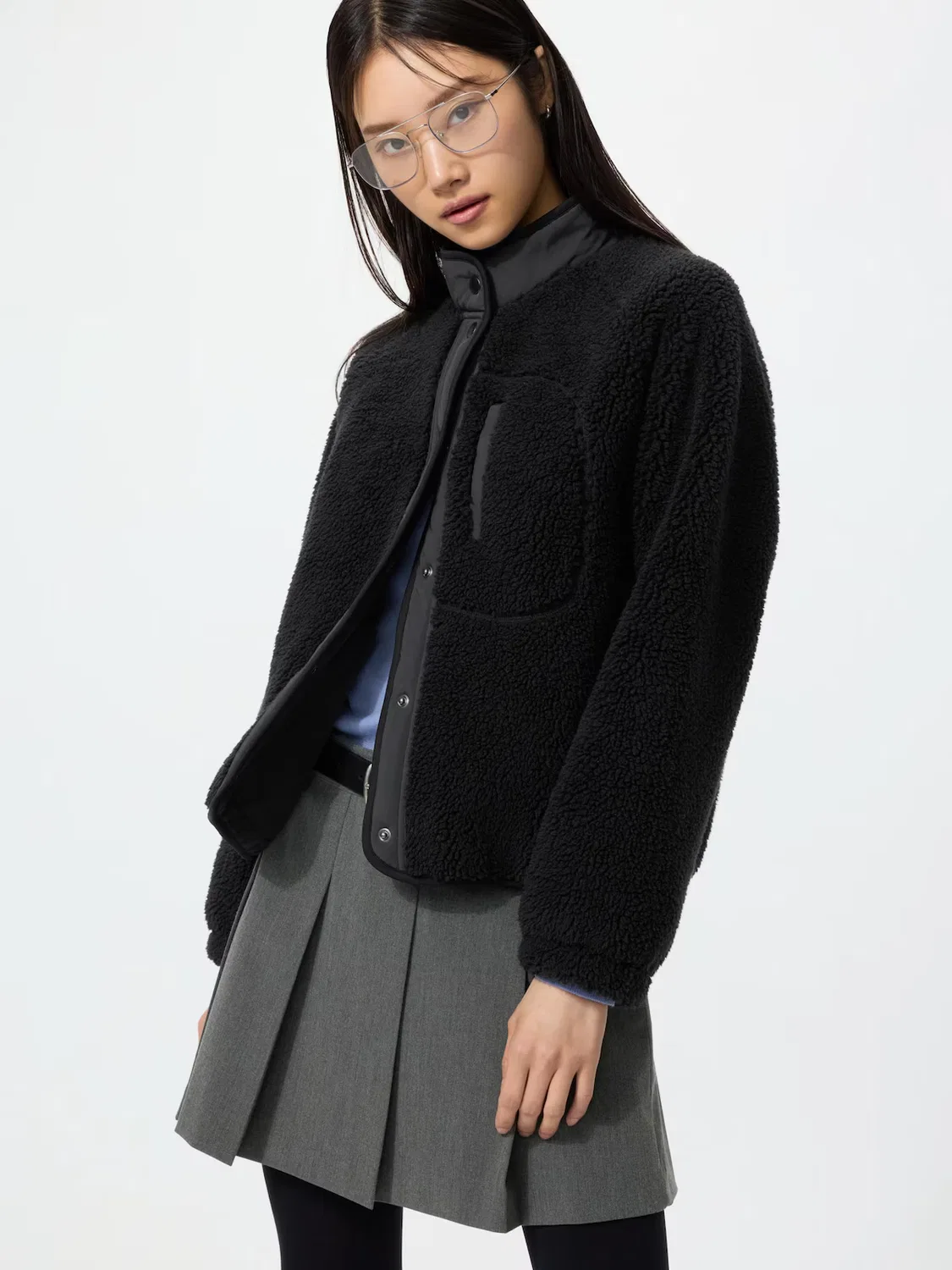Флисовая куртка Uniqlo, черный