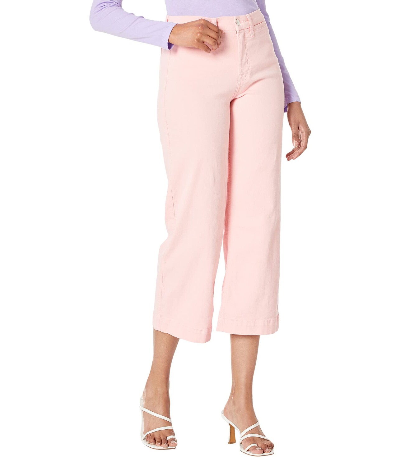 

Джинсы JEN7, Cropped Wide Leg with Welt Pockets in Coral Pink