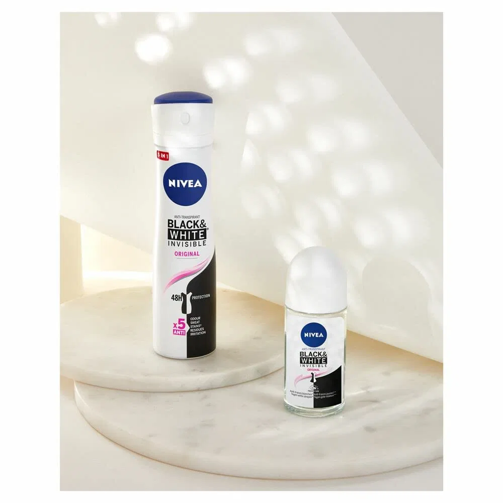 Дезодорант-антиперспирант 72H NIVEA Black & White Original, набор 6×150 мл — фото 2