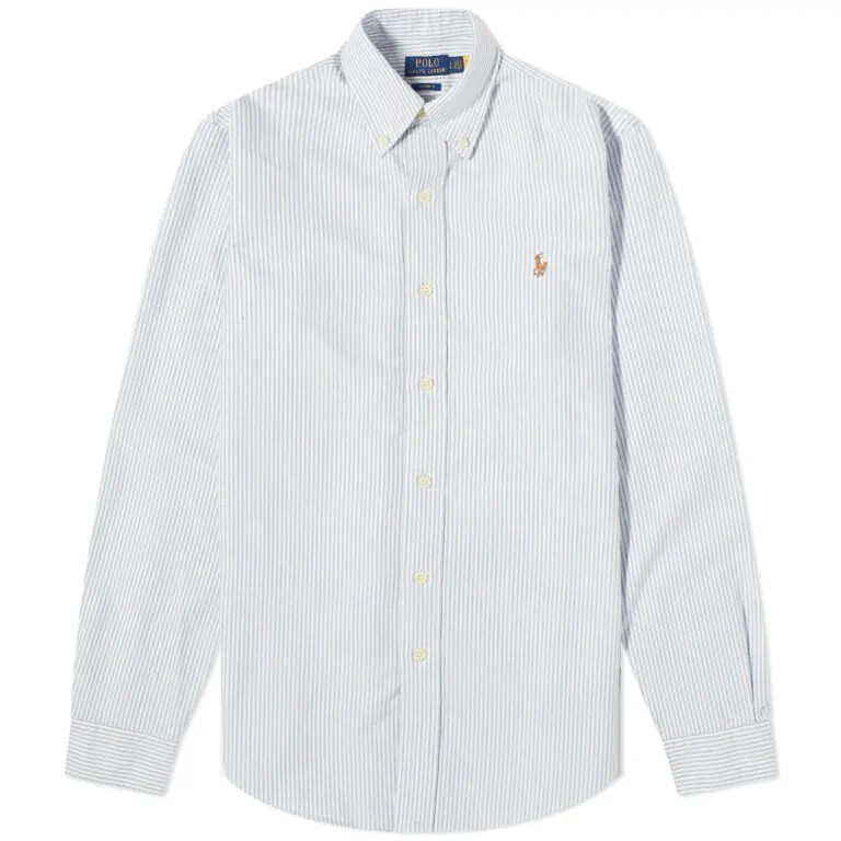 

Рубашка Polo Ralph Lauren Classic Bsr Oxford Button Down, белый/голубой