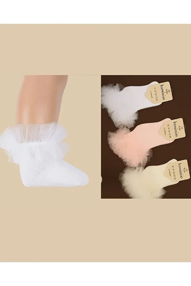 Детские носки для девочек хлопковые Basics Beyaz Bebe, White