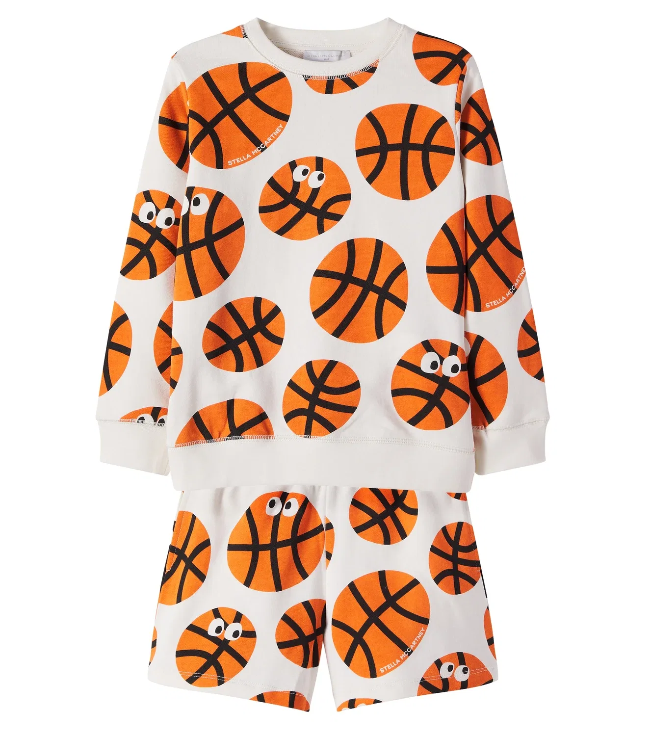 Комплект из свитшота и шорт с принтом Stella Mccartney Kids, белый