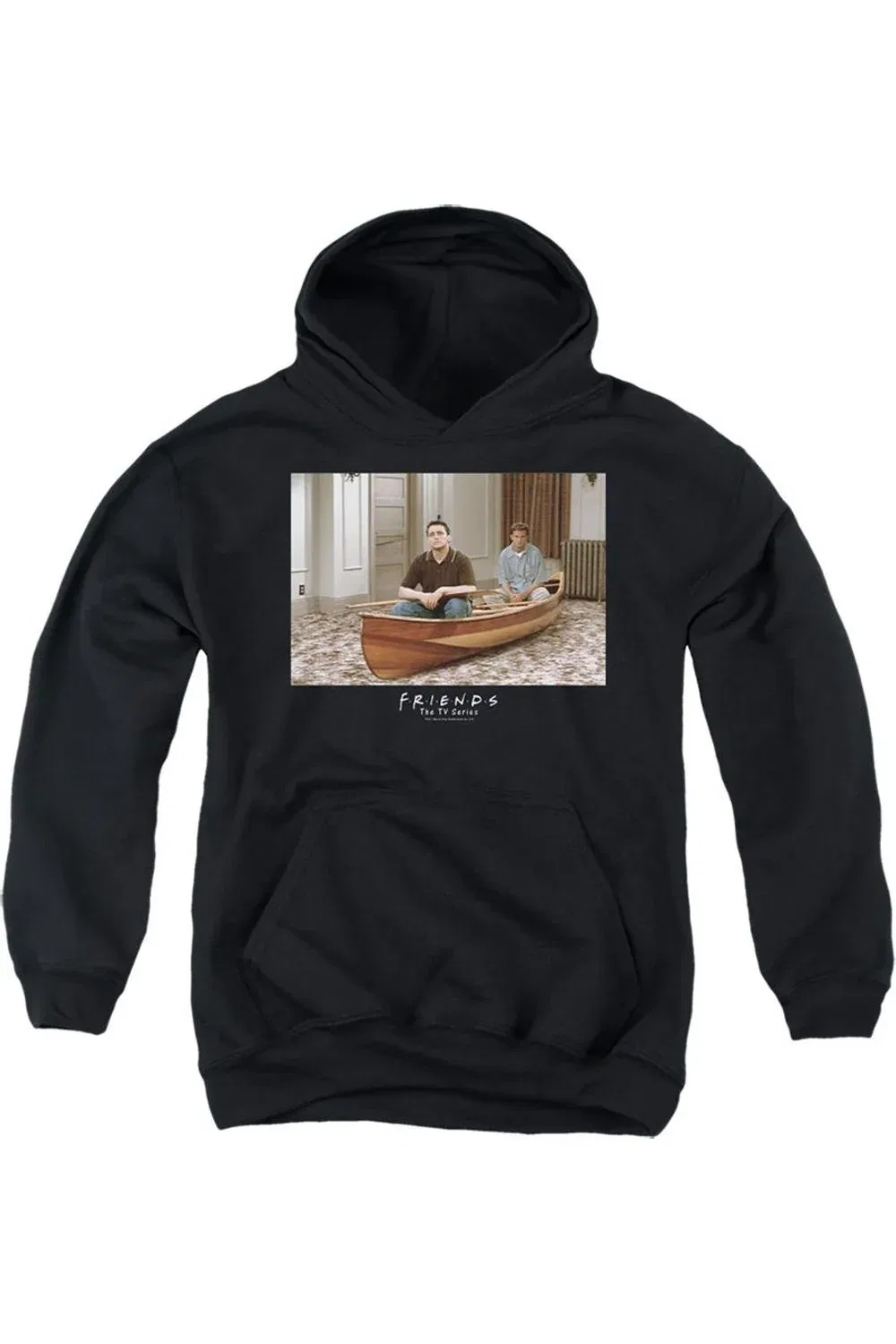 Детское худи для мальчиков с принтом Friends Canoe Youth Pull Over Hoodie Gildan, черный