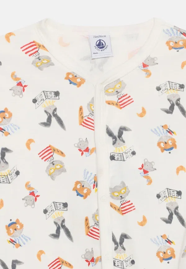 Пижама хлопковая Debout dors bien fun print sans pieds cote unisex Petit Bateau, marshmallow/Multi-coloured, мультиколор — фото 3