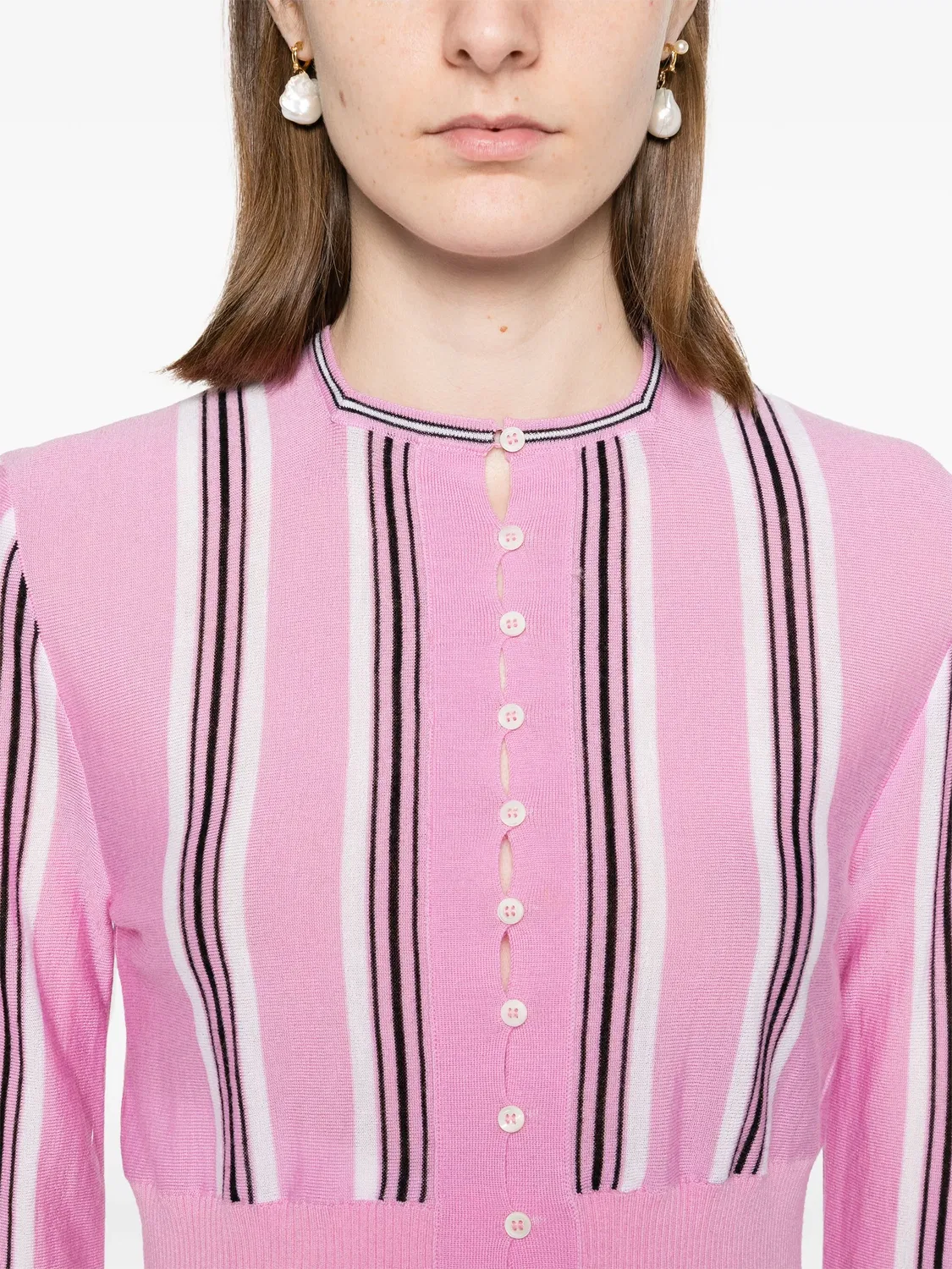 Кардиган Le Cardigan Spiaggia Jacquemus, розовый/черный/белый — фото 2