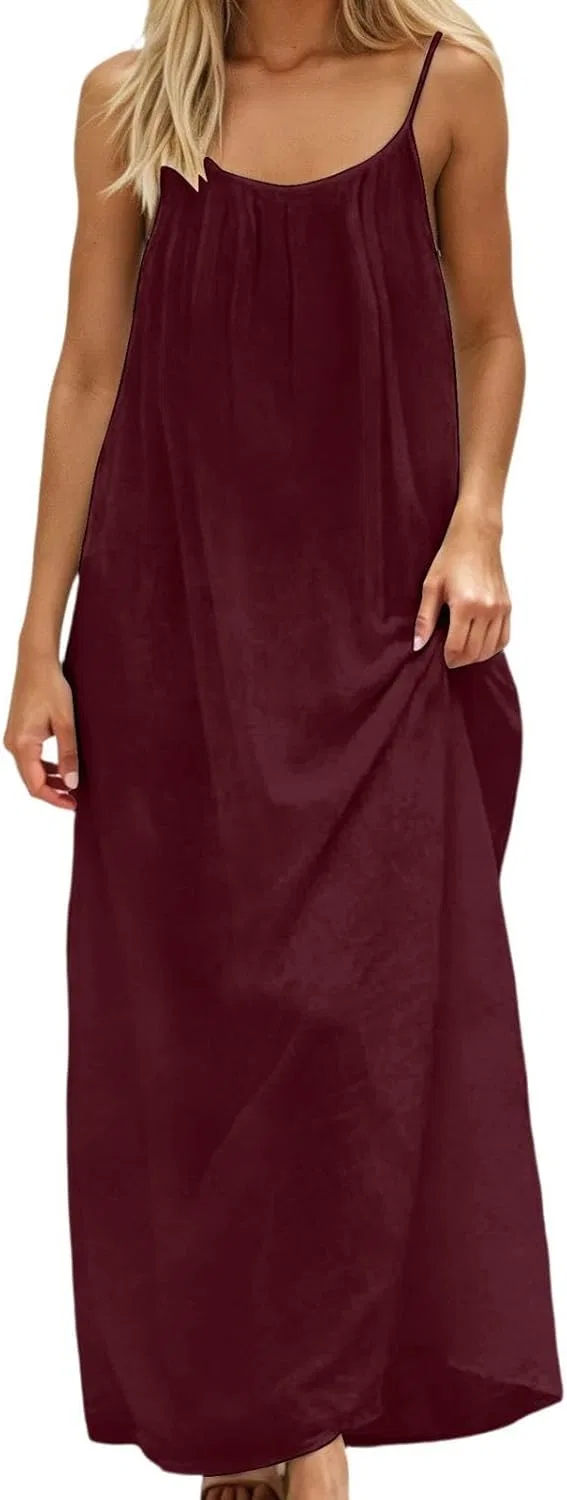 Женское летнее макси-платье на тонких бретелях с открытой спиной, #016 — фото 2