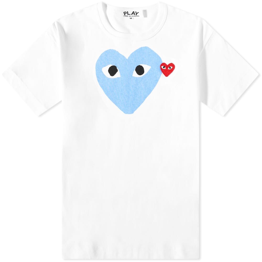 

Футболка Comme des Garcons Play Red Heart Colour Heart Tee, Белый, Футболка Comme des Garcons Play Red Heart Colour Heart Tee