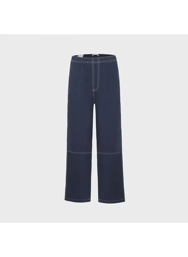 Брюки свободного кроя с завязками Zara, темно-синий — фото 2