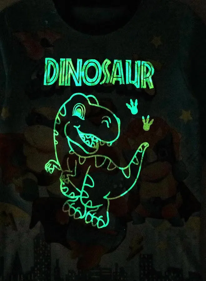 Пижама светящаяся в темноте с принтом Super dino Babyqlo — фото 3