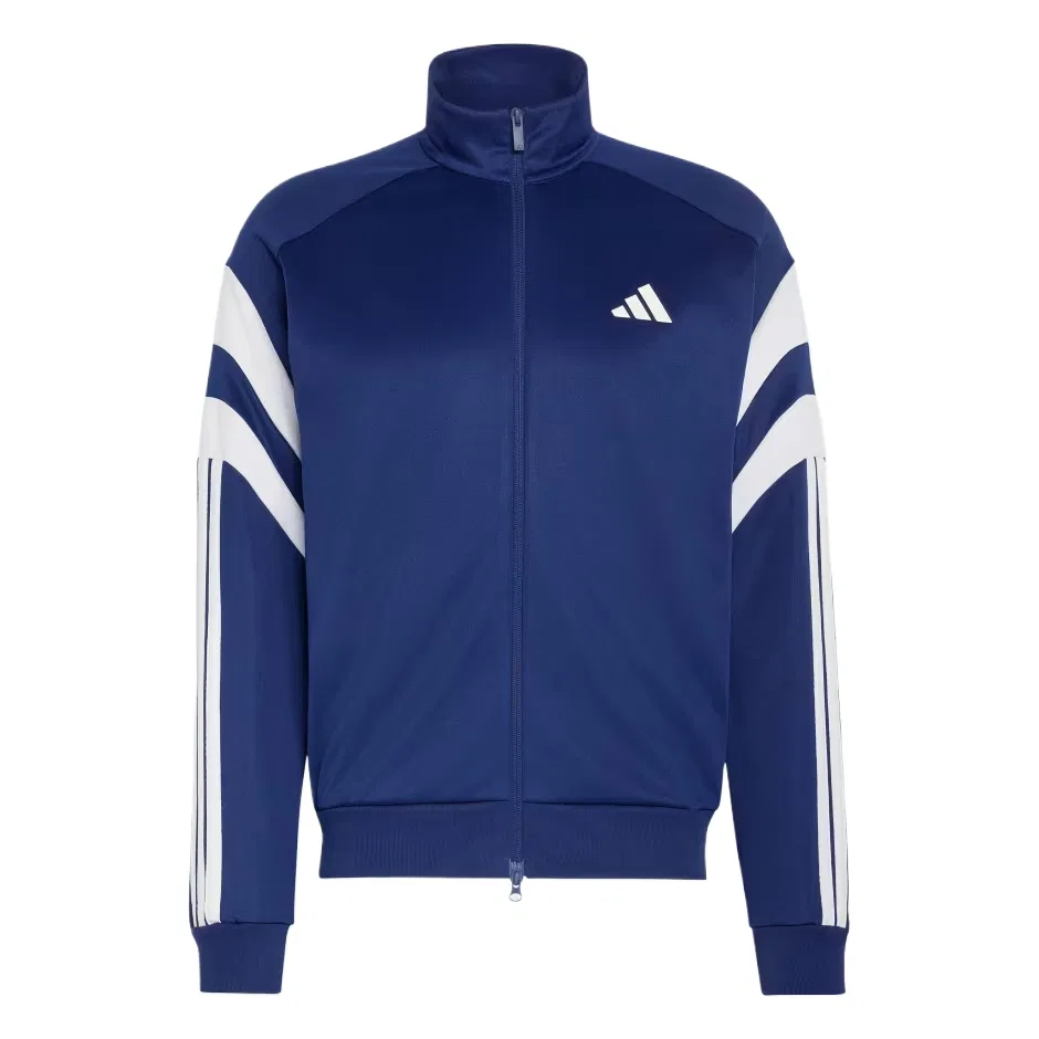 Мужская куртка с воротником-стойкой Adidas, Dark Blue/White