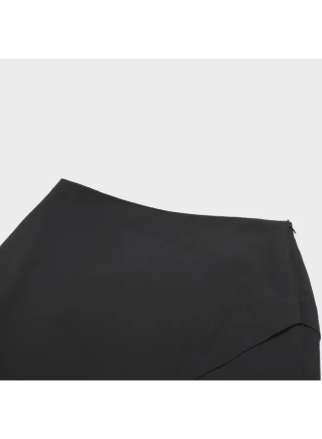 Юбка длинная с разрезом на высокой талии Zara, черный — фото 4