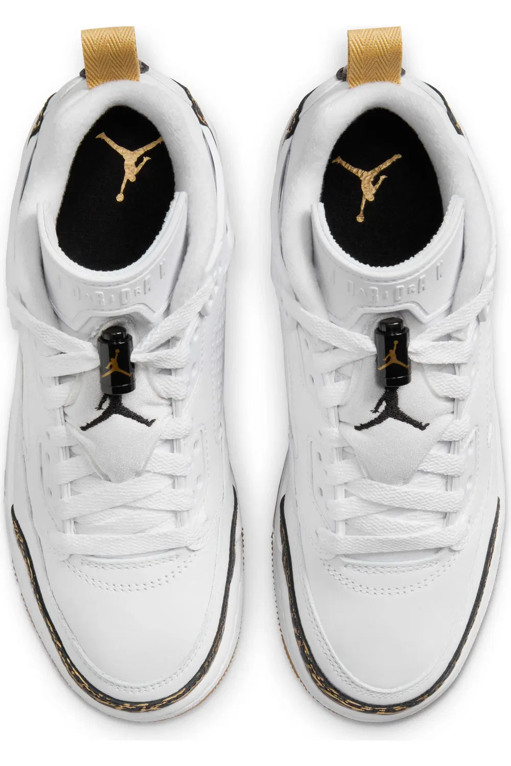 Детские кроссовки с амортизацией Spizike Low Jordan, White/Gold/Sail/Black — фото 3