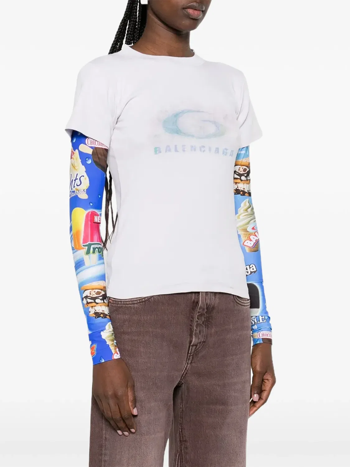 Футболка с двойным рукавом, белая Balenciaga, белый — фото 2
