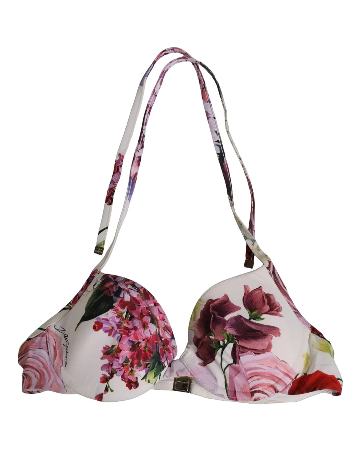 Женский топ бикини с цветочным принтом Bikini Top Dolce & Gabbana, White — фото 3