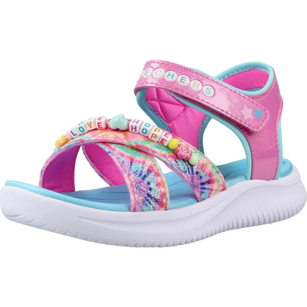 Детские сандалии с принтом Tie Dye Bf Skechers, Rosa